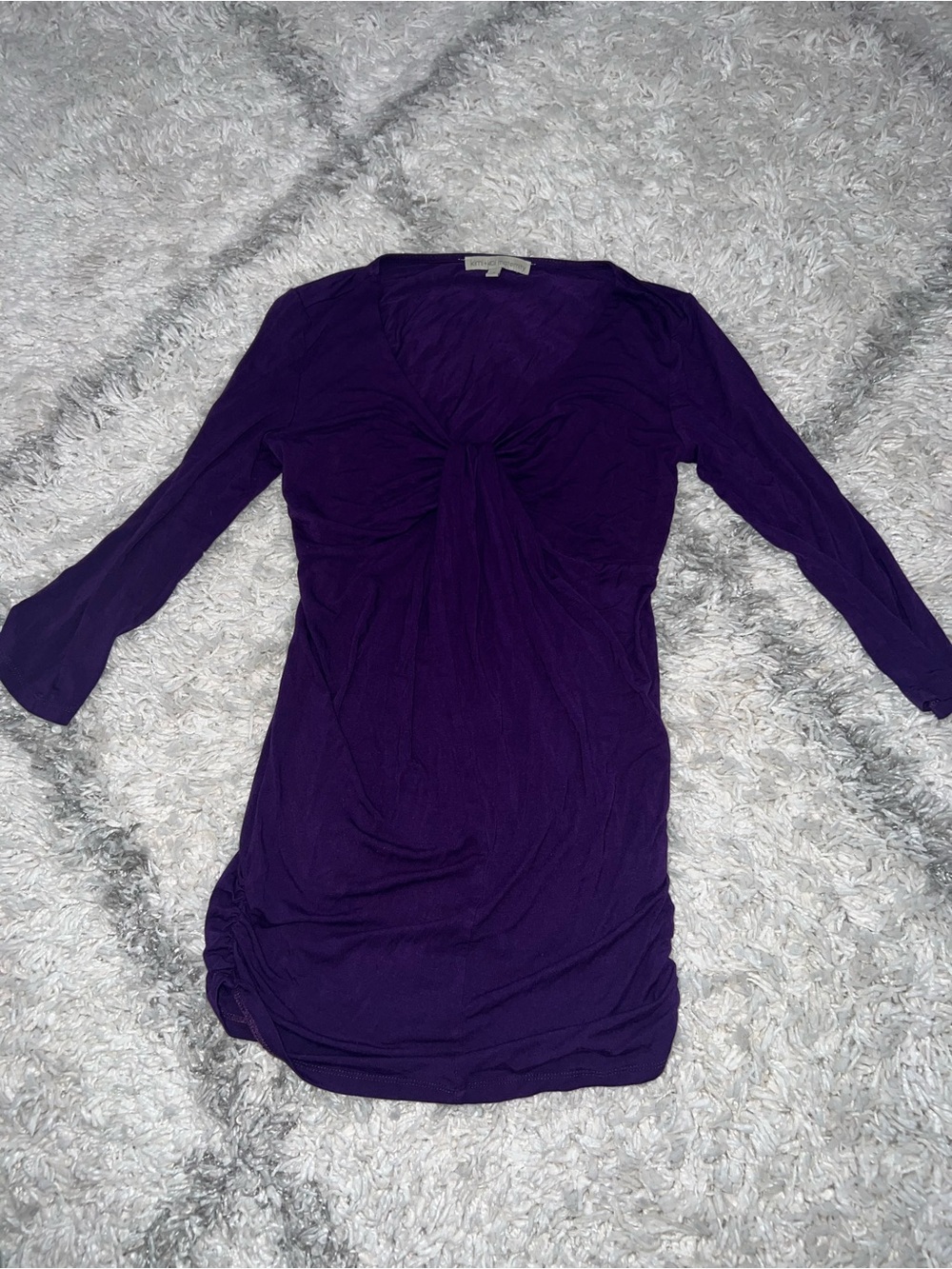 Women's Purple Twist-Front Maternity Top